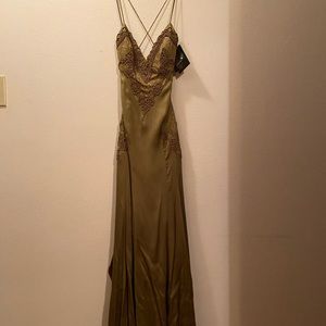 Olive Green Nicole Miller Collection Evening Gown